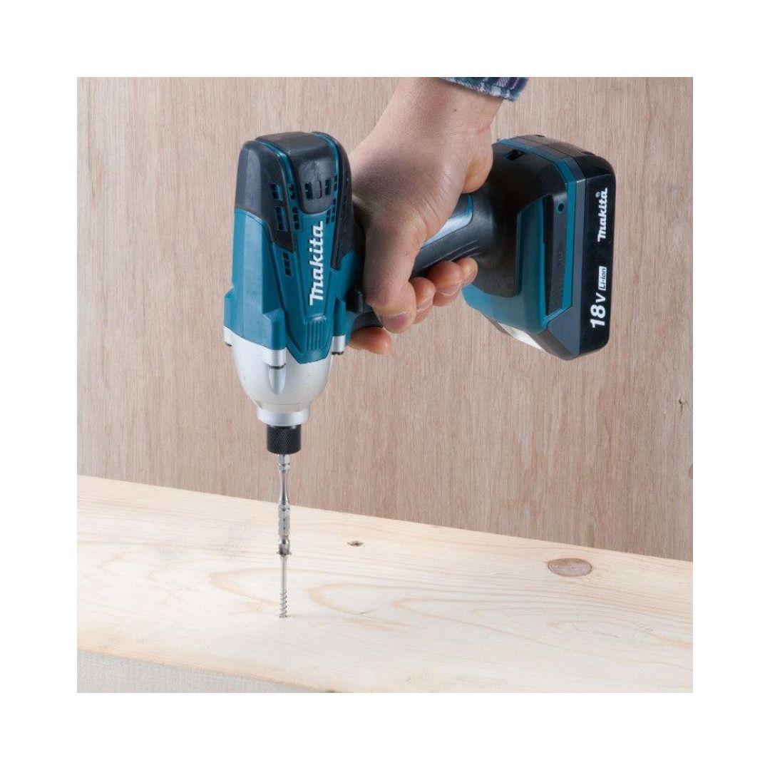 ATORNILLADOR DE IMPACTO INALÁMBRICO MAKITA DT02 DE 18V CON 2 BATERÍAS Y CARGADOR