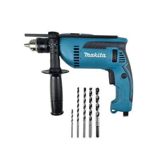 ROTOMARTILLO MAKITA HP1640+C01 DE 1/2", VELOCIDAD VARIABLE Y REVERSIBLE Y DE 650W INCLUYE KIT DE 5 BROCAS D-37100