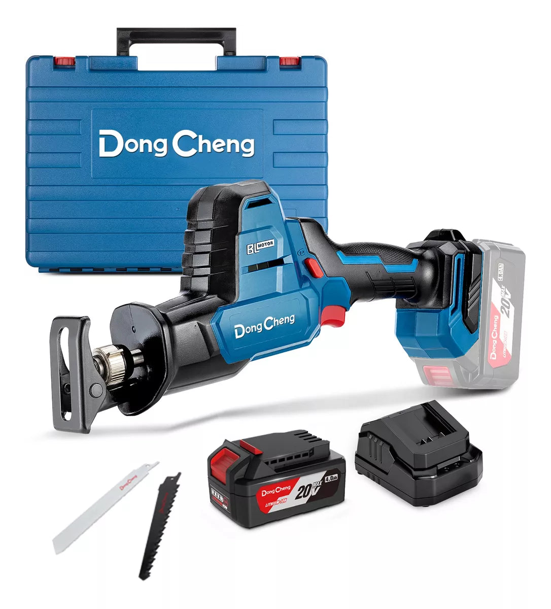 SIERRA SABLE INDUSTRIAL DONGCHENG DCJF22DM DE 20V CON BATERIA DE 4.0AH CARGADOR Y ESTUCHE