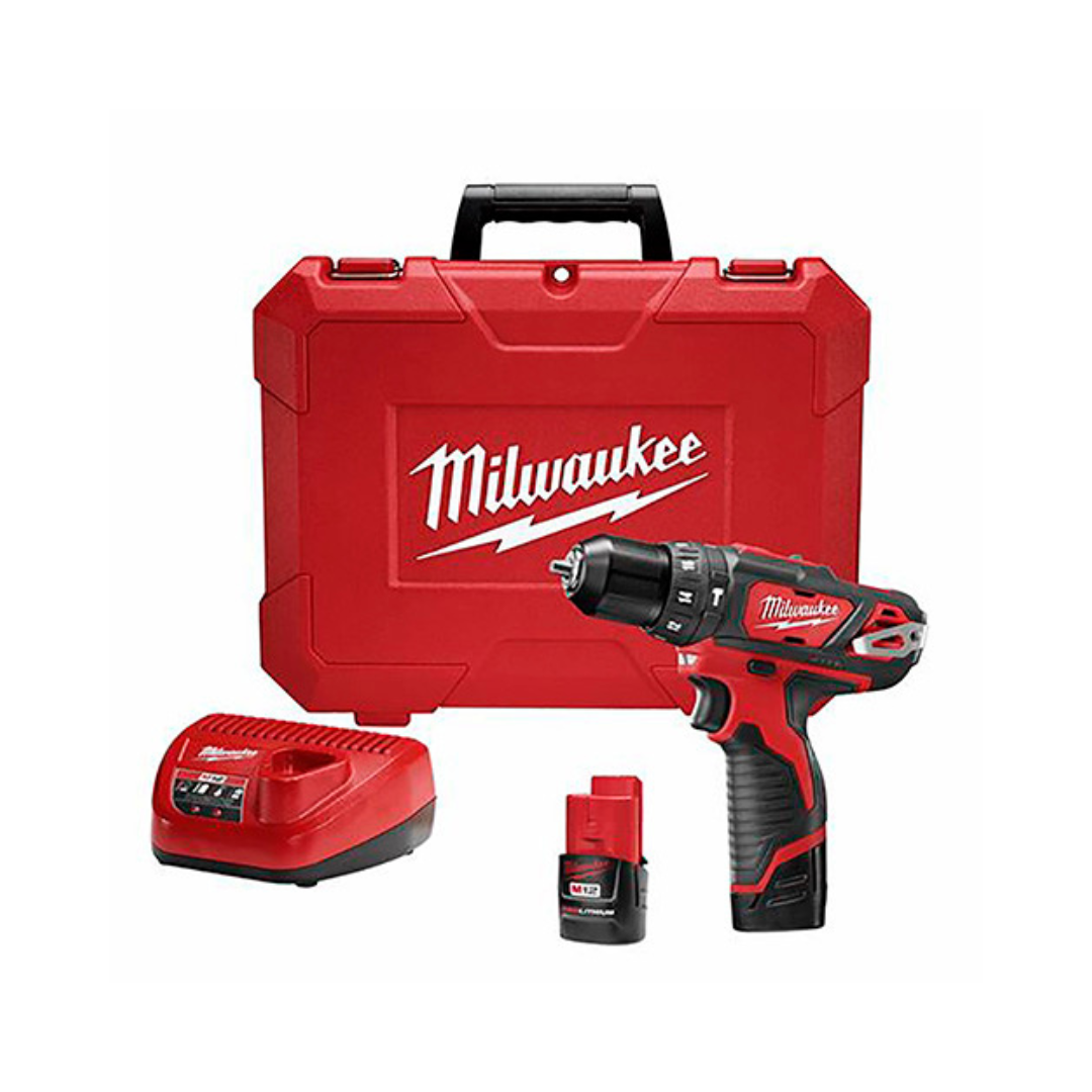 COMBO TALADRO/ROTOMARTILLO DE 3/8" MILWAUKEE P122-2408 CON ESTUCHE MAS GUANTES DE USO RUDO