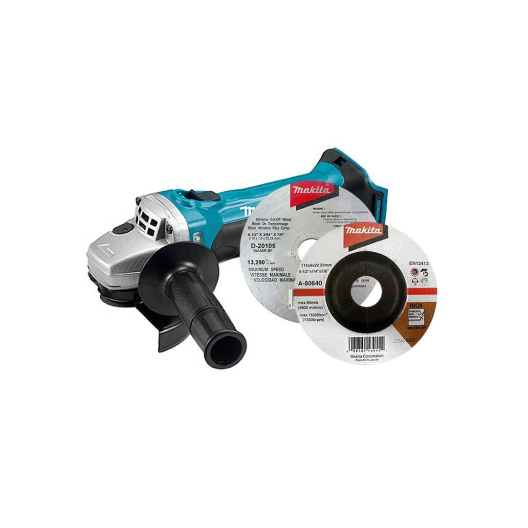 COMBO MINI ESMERILADORA INALAMBRICA 11,000RPM MÁS ROTOMARTILLO/ATORNILLADOR 18V MAKITA DLX2401ST