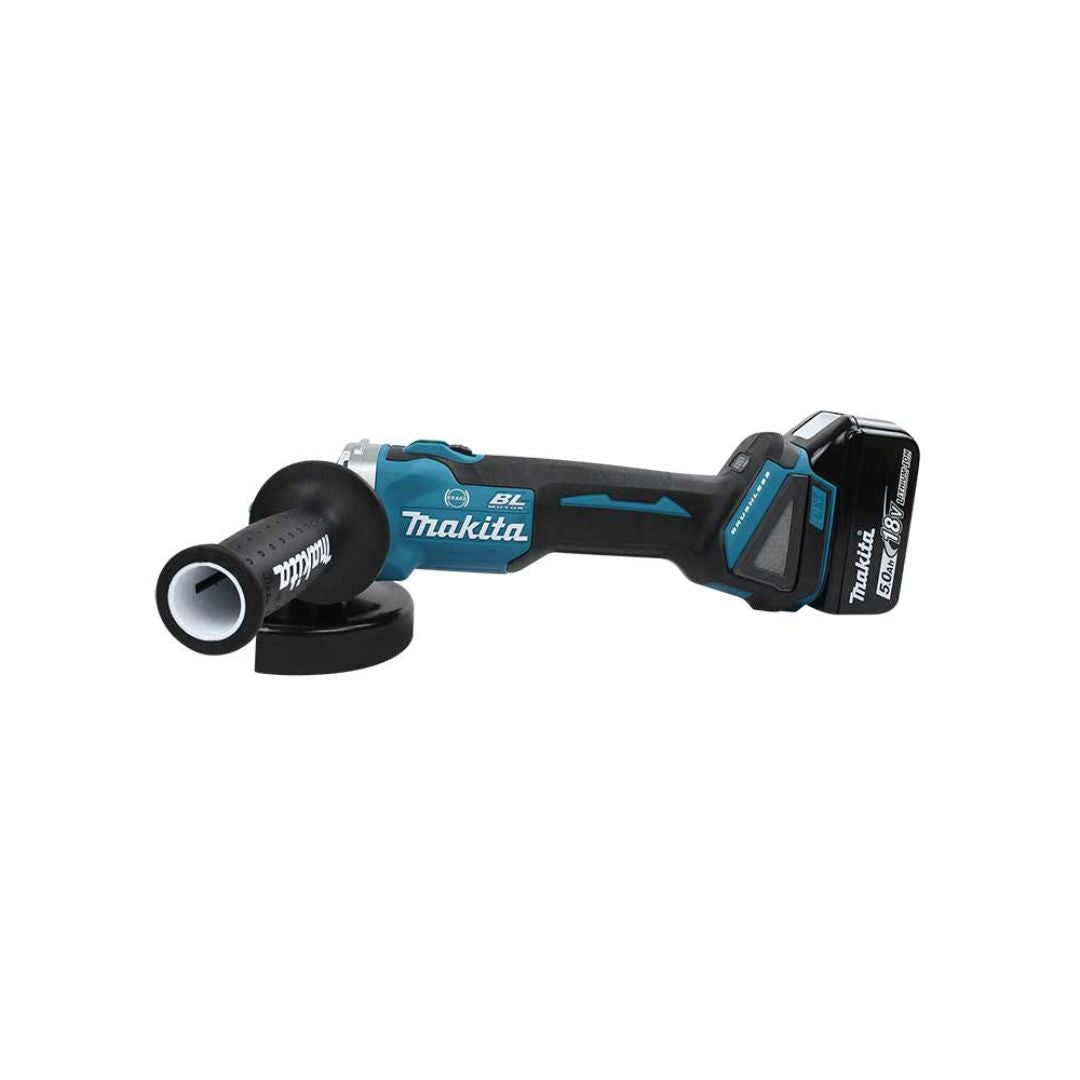 COMBO MINI ESMERILADORA INALAMBRICA MAKITA DGA456STX2 DE 4 1/2" Y 18V SIN CARBONES MÁS 1 BATERIA Y CARGADOR