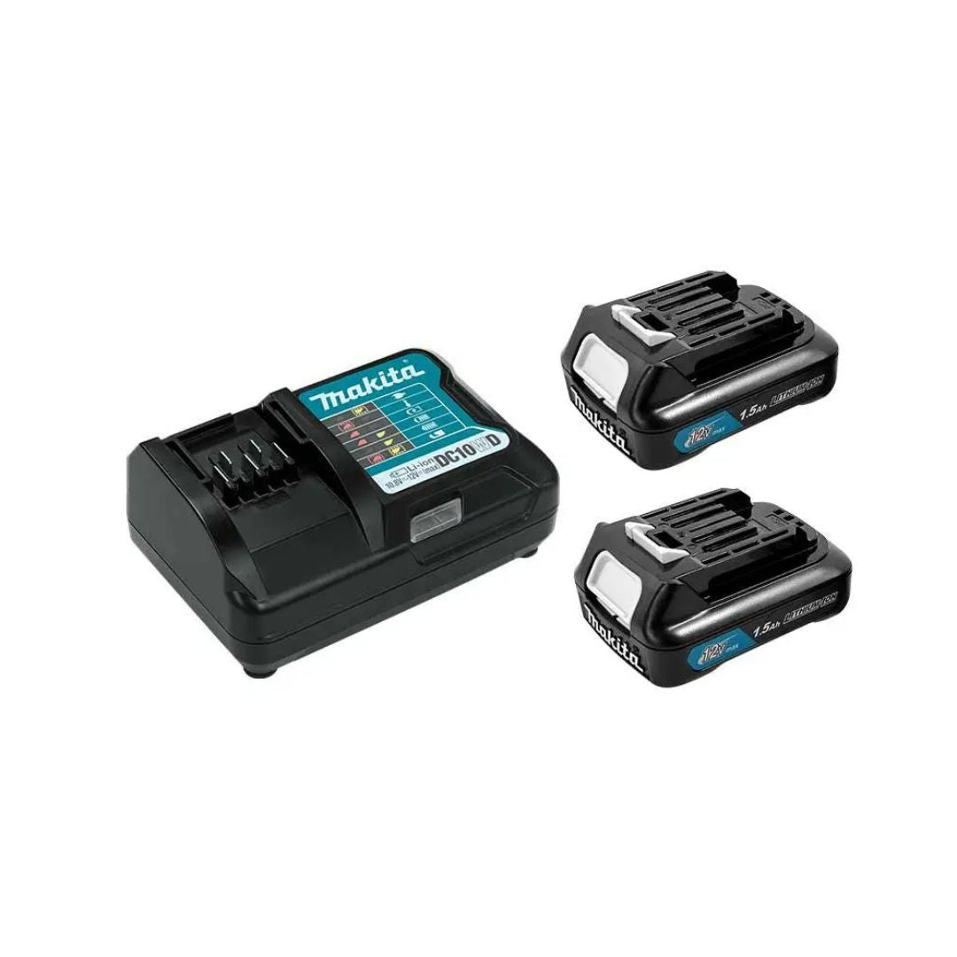 COMBO ROTOMARTILLO SDS PLUS INALÁMBRICO MAKITA HR140DWYE1+C01 DE 9/16” Y 12V CON 2 BATERÍAS DE 1.5AMPS MÁS ESTUCHE CON 55 ACCESORIOS, INCLUYE ASPIRADORA INALAMBRICA MAKITA DE 12V MÁS CONVERTIDOR DE VOLTAJE CON USB