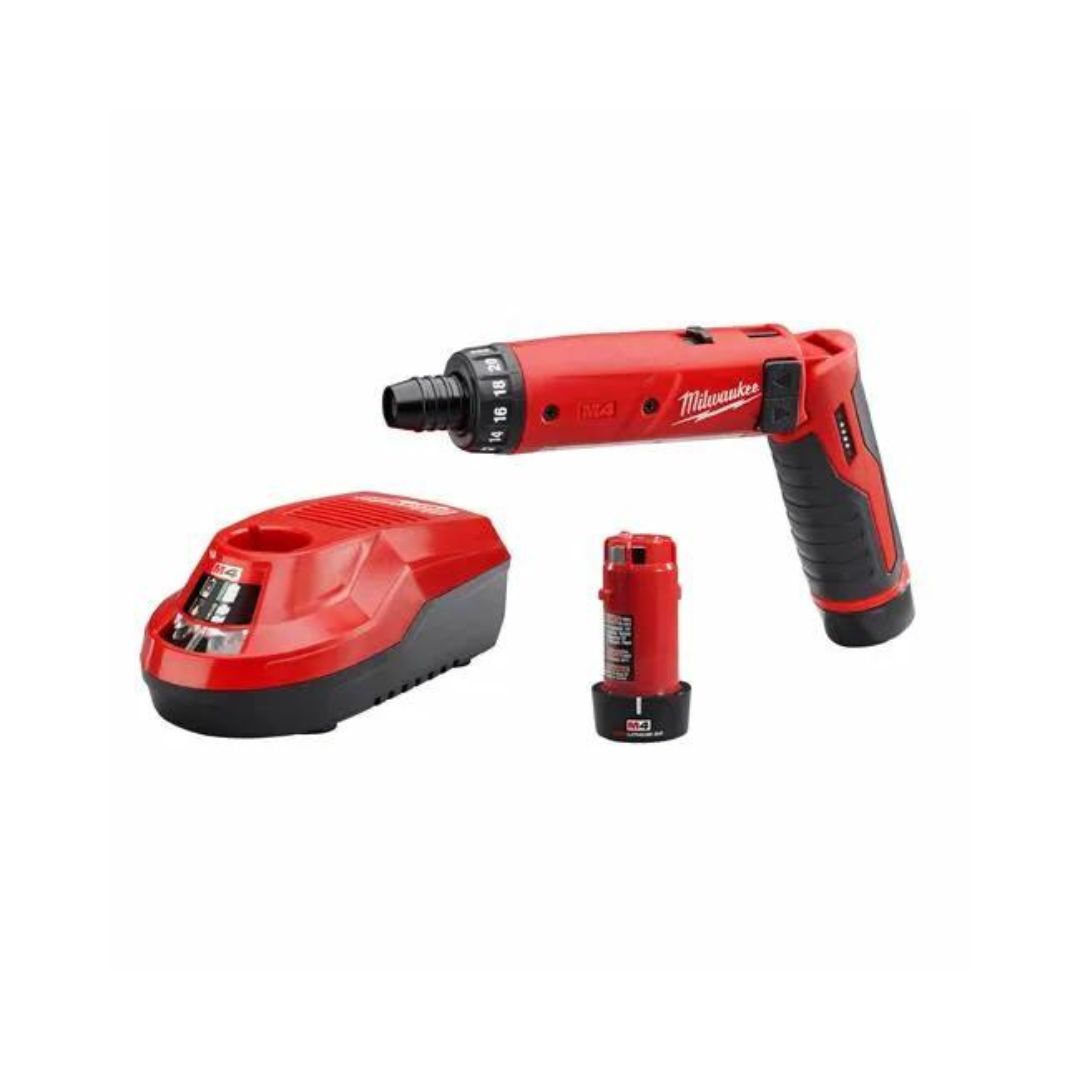 ATORNILLADOR HEXAGONAL 1/4" M4™ MILWAUKEE 2101-22 DE 200 Y 600RPM, INCLUYE DOS BATERIAS