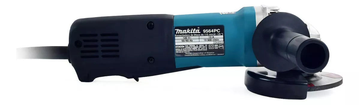 MINIESMERILADORA MAKITA 9564PCV DE 4 1/2" CON 1,400W Y 2,800 - 11,000RPM INTERRUPTOR DE  PALETA