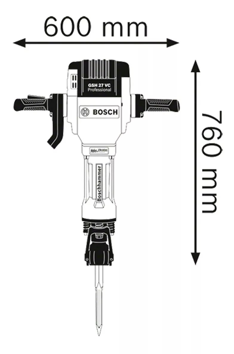 MARTILLO DEMOLEDOR GSH 27 VC BOSCH 061130A0G0 DE 2000W Y CON 1000 IPM