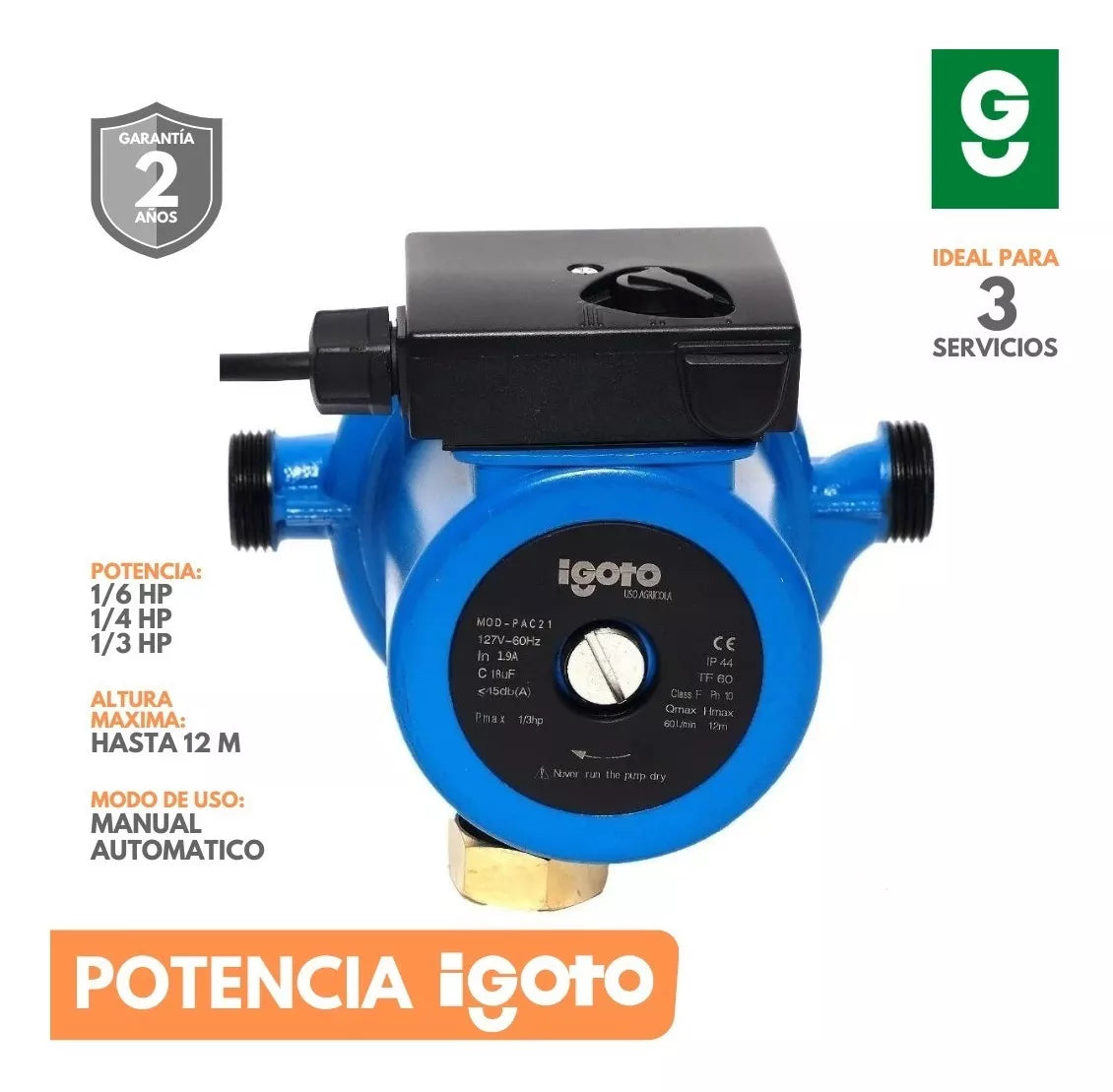 BOMBA PRESURIZADORA AUTOMÁTICA IGOTO PAC21