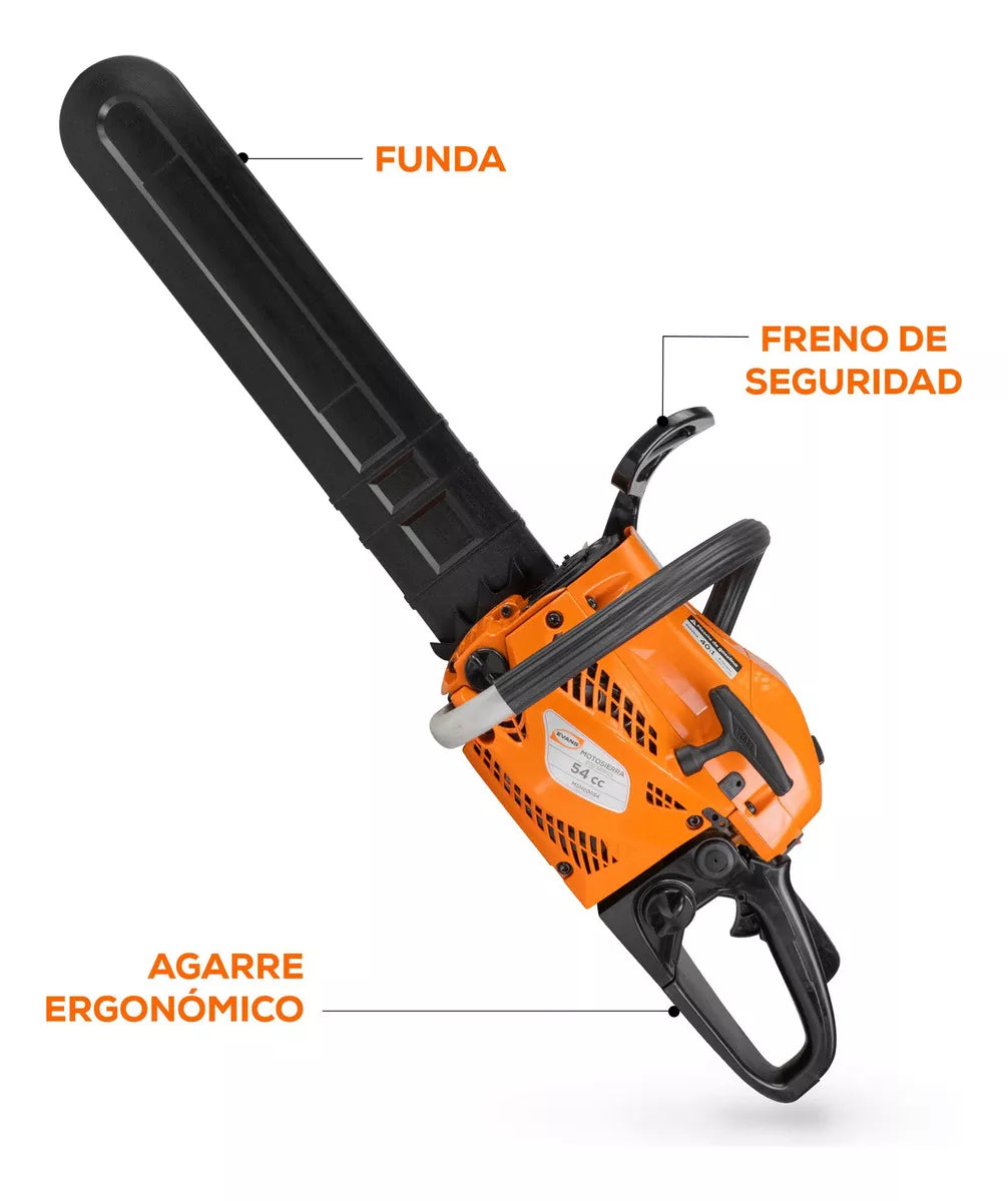 MOTOSIERRA A GASOLINA EVANS MSH20G54 DE 20 PULGADAS