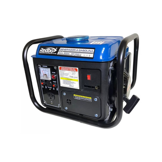 GENERADOR A GASOLINA REDBO HS-1050-V DE 800 WATTS CON 2 HP Y 120 V/60Hz (MOTOR DE 2 TIEMPOS ENC. MANUAL PESO 16.4 KGS)