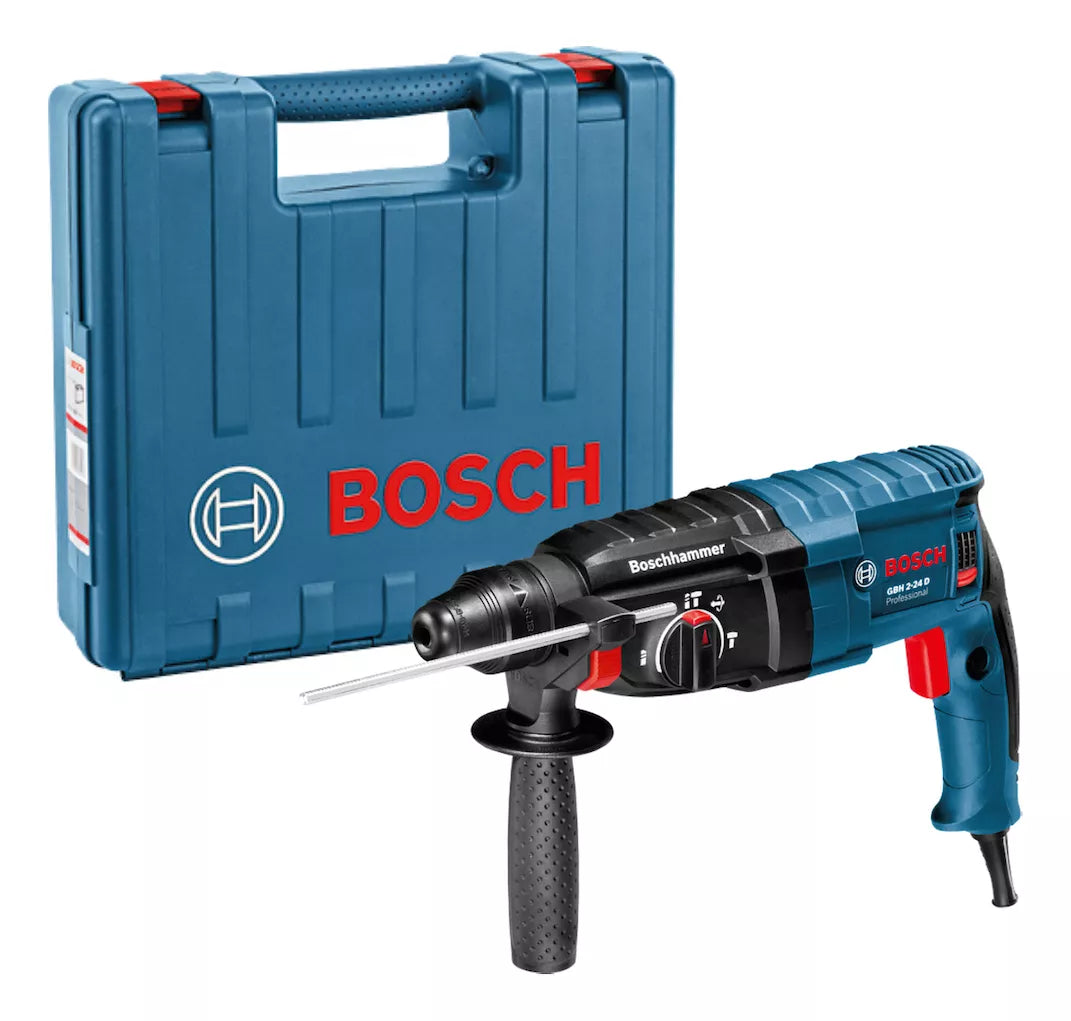 ROTOMARTILLO ELECTRONEUMÁTICO PROFESIONAL GBH 2-24 BOSCH 06112A00G0 CON 820W DE POTENCIA Y 127V