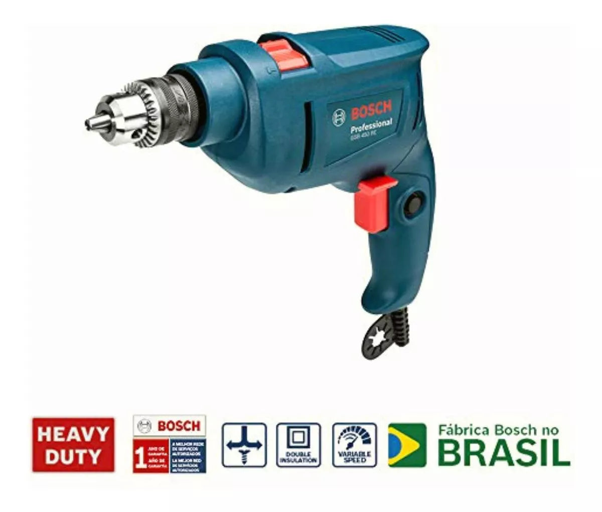 ROTOMARTILLO PROFESSIONAL GSB 450 RE BOSCH 06011B50G0 DE 3/8” CON 450W Y 127V