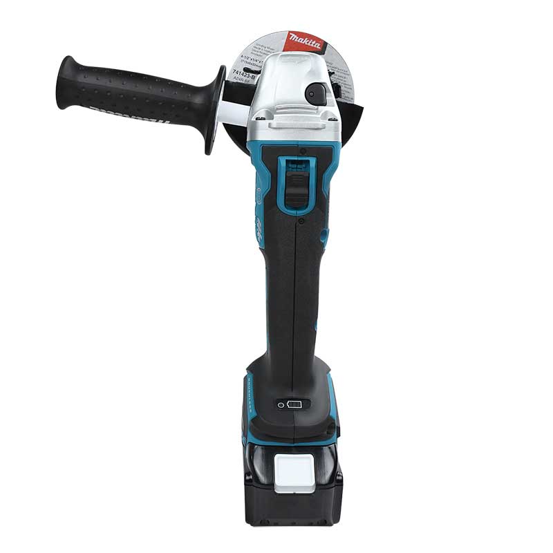 COMBO MINI ESMERILADORA INALAMBRICA MAKITA DGA456STX2 DE 4 1/2" Y 18V SIN CARBONES MÁS 1 BATERIA Y CARGADOR