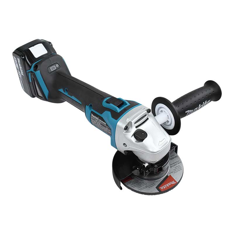 COMBO MINI ESMERILADORA INALAMBRICA MAKITA DGA456STX2 DE 4 1/2" Y 18V SIN CARBONES MÁS 1 BATERIA Y CARGADOR