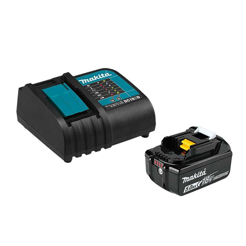 COMBO MINIESMERILADORA INALAMBRICA DE 4 1/2" 18V MÁS ROTOMARTILLO 1/2" 18V MAKITA DLX2402ST INCLUYE BATERÍA DE 5 AMPERIOS Y CARGADOR