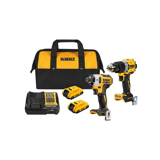 COMBO ROTOMARTILLO 1/2" + ATORNILLADOR DE IMPACTO 1/4" DEWALT DCK2490D2 20V S/CARBONES + 2 BAT + MOCHILA