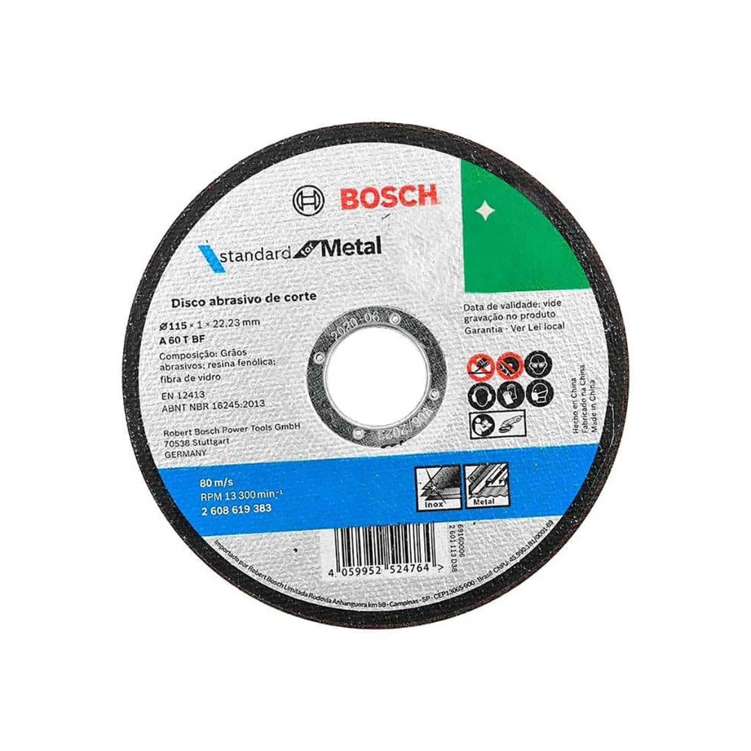 PAQUETE DE DISCOS DE CORTE BOSCH DE 4 1/2" PARA METAL Y ACERO INOXIDABLE