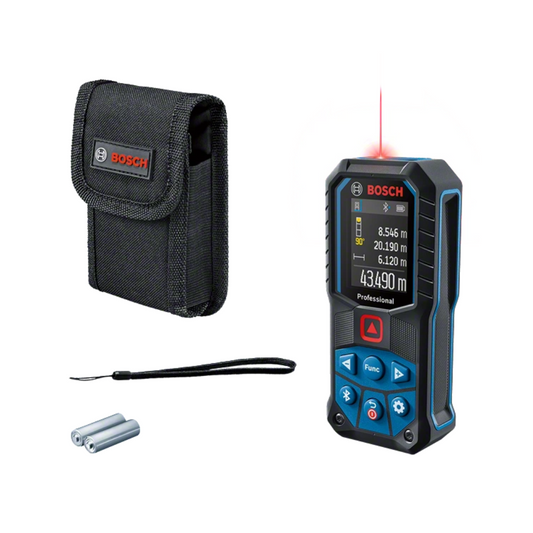 MEDIDOR LASER GLM 50-27 CG BOSCH 0601072T00 CON ALCANCE DE 50 MTS, CUENTA CON BLUETOOTH PARA TRANSFERIR DATOS