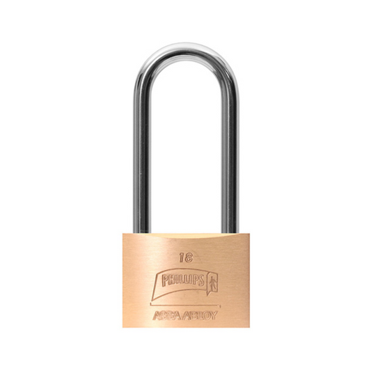 CANDADO ESBELTO GANCHO LARGO LATON PHILLIPS ASSA ABLOY 18GL