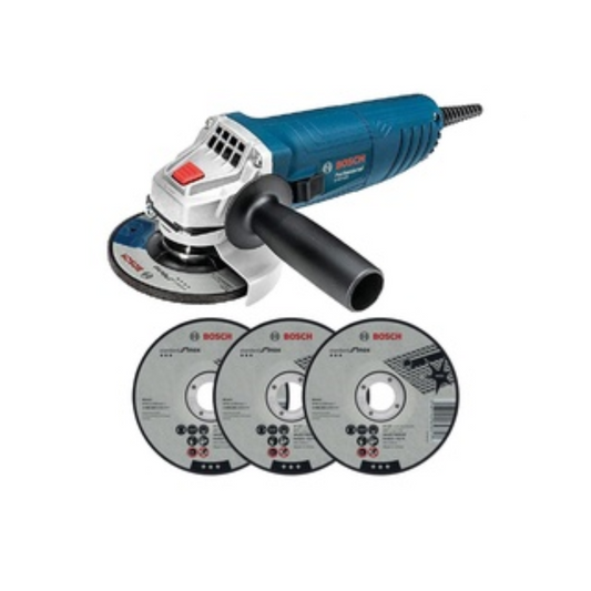 COMBO MINIESMERILADORA DE 4-1/2" BOSCH GWS 850 + 3 DISCOS DE CORTE