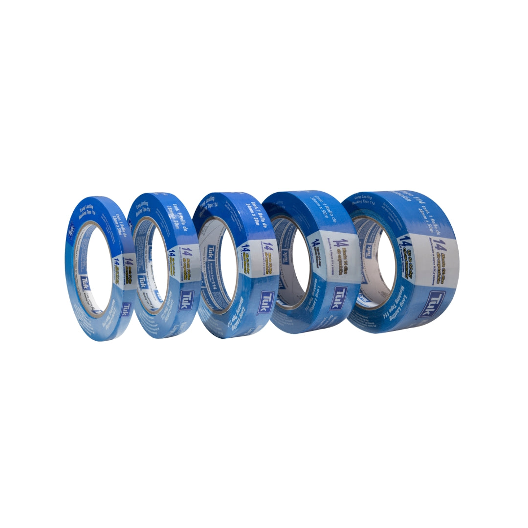 CINTA MASKING TAPE 114 TUK 114-1X50 ESPECIAL PARA PINTORES Y ARQUITECTOS DE 1" X 50 M