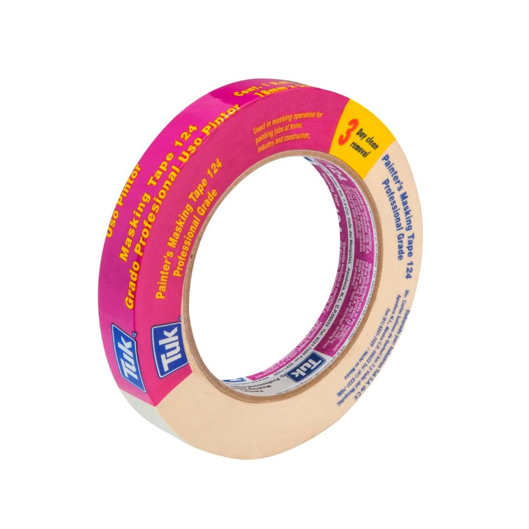 CINTA MASKING TAPE TUK 124-3/4X50 DE 3/4" X 50M, MORADA PARA USO AUTOMOTRIZ