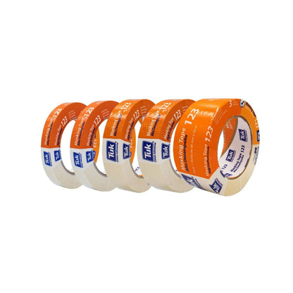 CINTA MASKING TAPE 123 TUK 102300 USO AUTOMOTRIZ DE 3/4" X 50M, LINEA SUPER ECONOMICA