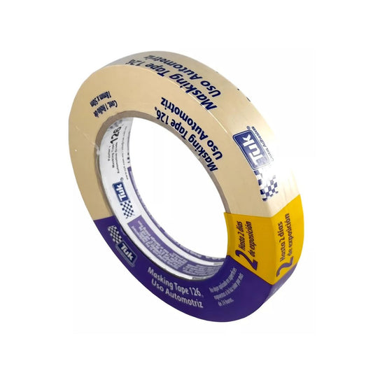 CINTA MASKING TAPE PREMIUM 126 TUK 102600 PARA USO AUTOMOTRIZ DE 3/4" X 50M