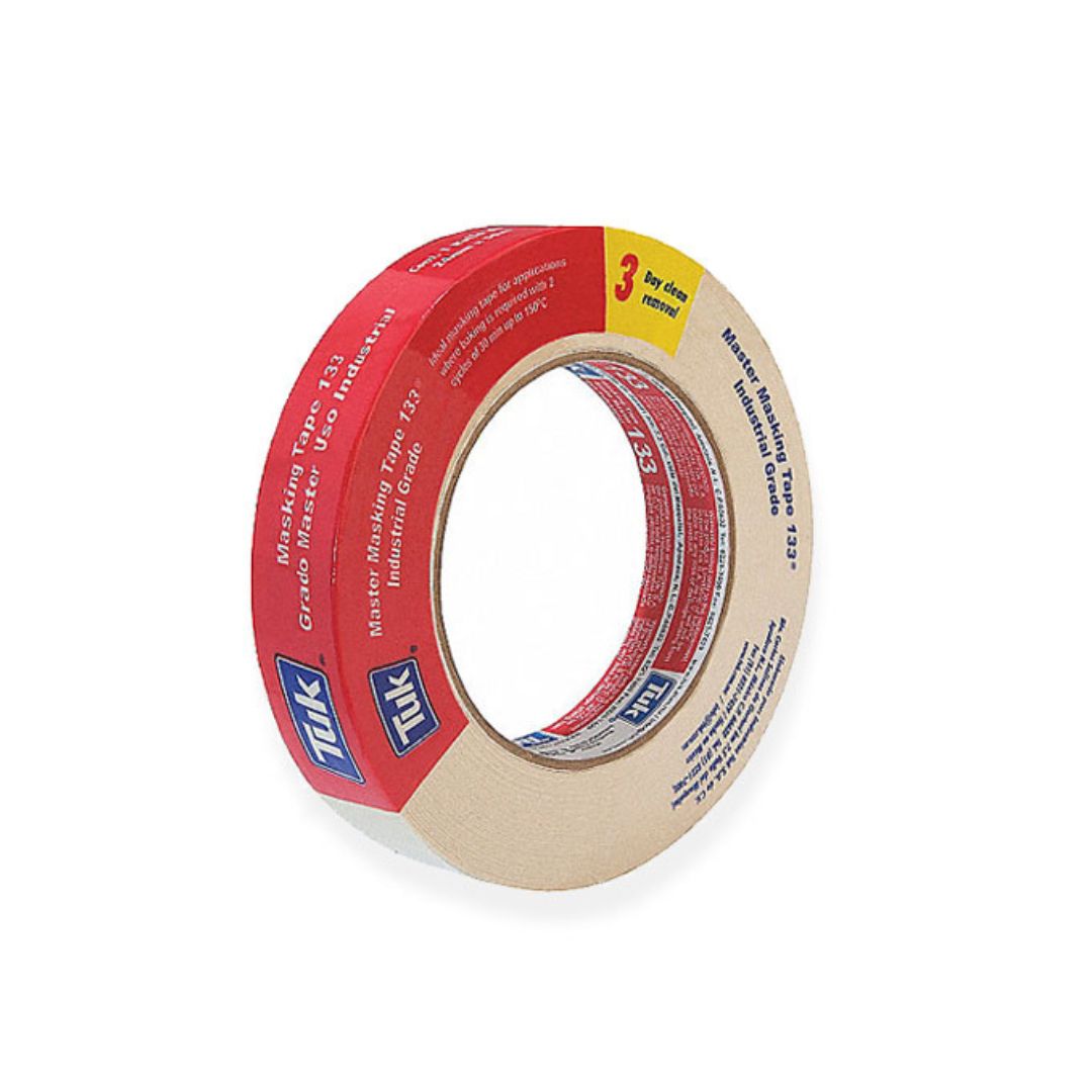 CINTA MASKING TAPE 133 TUK 133-1/2X50 PARA ALTA TEMPERATURA DE 1/2" X 50 M