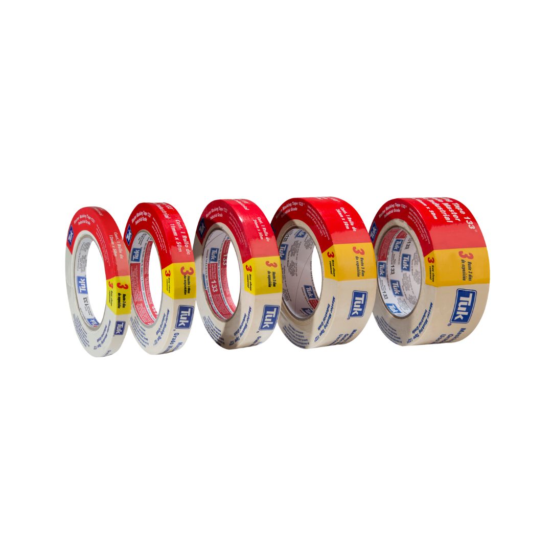 CINTA MASKING TAPE 133 TUK 133-1/2X50 PARA ALTA TEMPERATURA DE 1/2" X 50 M
