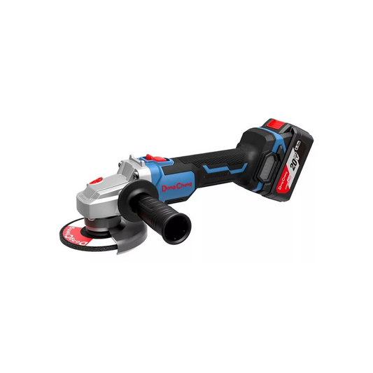 MINIESMERILADORA INALAMBRICA DE 4 1/2" DONGCHENG DCSM03-115EM 20V CON 2 BATERIAS, CARGADOR Y ESTUCHE