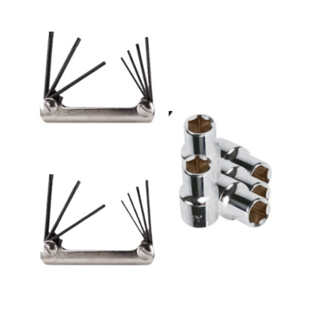 Combo Mini Esmeril Milwaukee 4.5" 750W + Discos Milwaukee y Makita + Dados y Llaves Allen + Caja de Herramientas