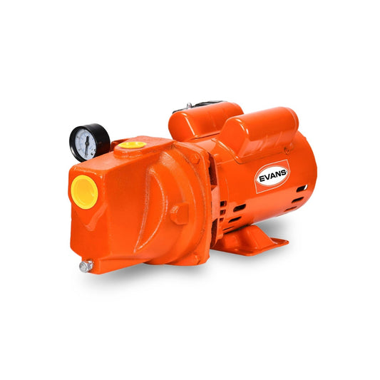 Bomba Jet de Hierro Gris EVANS JX2ME100E – Motor 1 HP, Succión 1.25", Descarga 1"