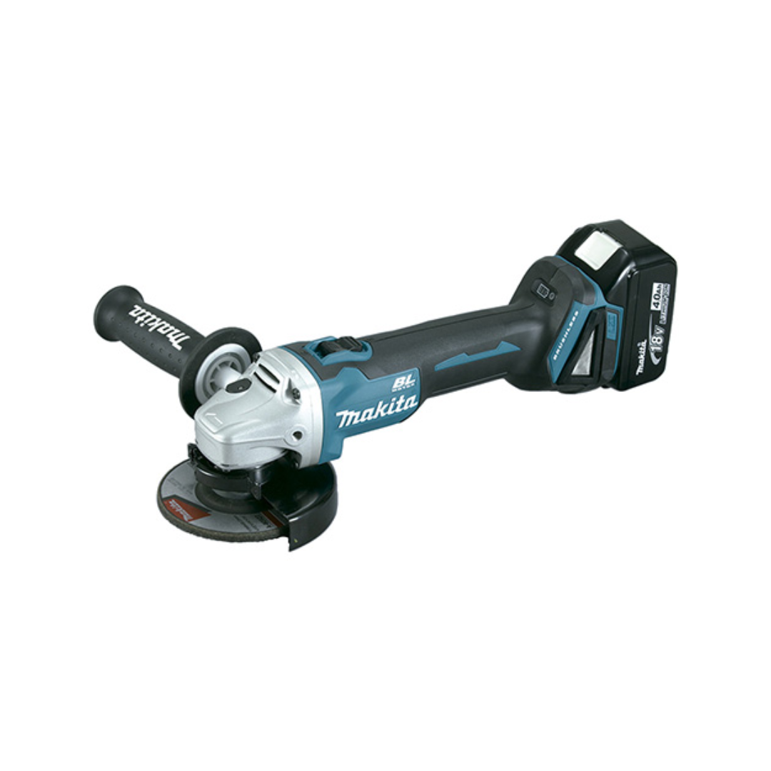 MINIESMERILADORA INALAMBRICA 4 1/2 MAKITA 18V C/2 BAT. BL1850 5AMP Y CARGADOR