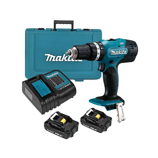 COMBO ROTOMARTILLO ATORNILLADOR INALÁMBRICO MAKITA DHP453SYE DE 1/2" Y DE 18V CON 2 BATERIAS