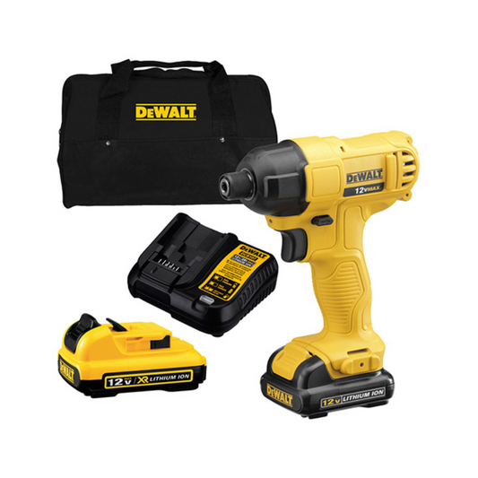 DESTORNILLADOR DE IMPACTO DEWALT DCF805C2-B3 DE 1/4" Y DE 12V CON 2 BATERIAS Y 1.3AMP CON LUZ LED Y MALETA DE TELA