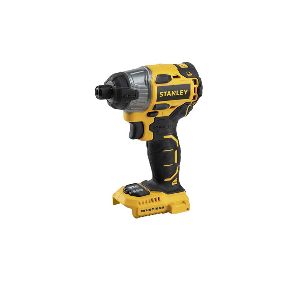 ATORNILLADOR DE IMPACTO INALAMBRICO STANLEY SBI20S2K-B3 DE ¼” CON 20 V SIN CARBONES INCLUYE 2 BATERÍAS Y CARGADOR