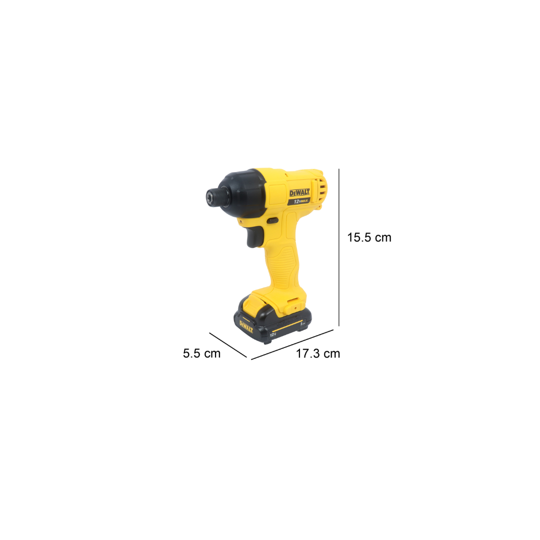 DESTORNILLADOR DE IMPACTO DEWALT DCF805C2-B3 DE 1/4" Y DE 12V CON 2 BATERIAS Y 1.3AMP CON LUZ LED Y MALETA DE TELA