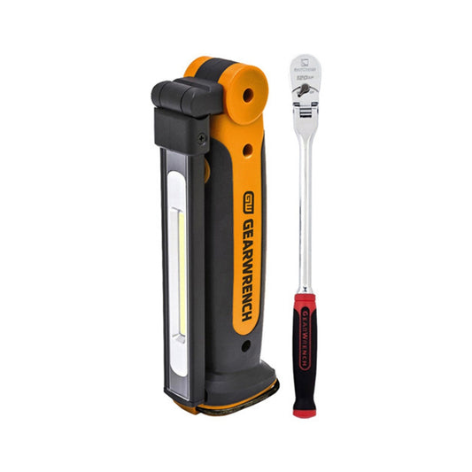 Combo Linterna Inalámbrica 500 Lúmenes + Matraca GearWrench 3/8" Cabeza Móvil | 83136