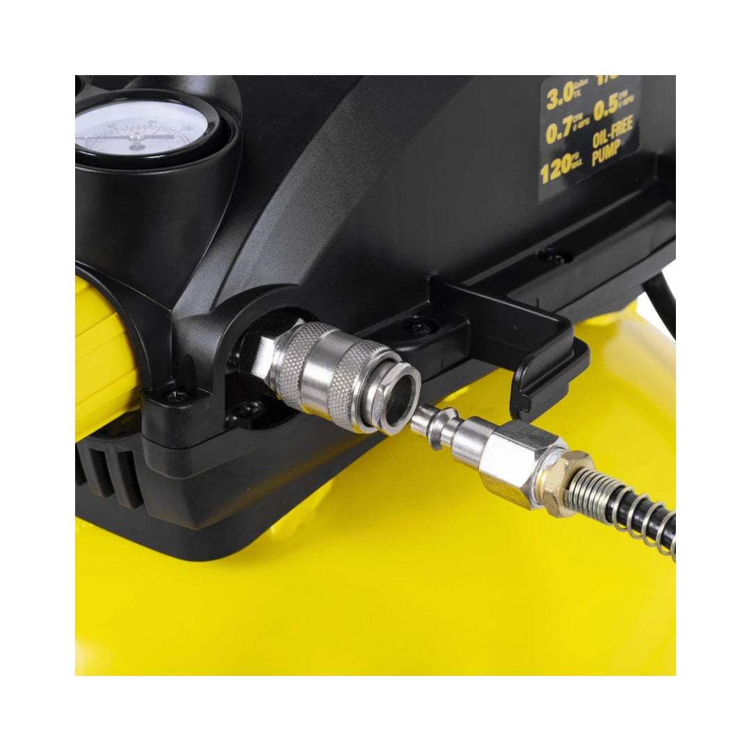 Compresor de Aire Stanley 1/3 HP 3 Galones | Libre de Aceite y Tipo Hamburguesa | Modelo SXCMXA210301-B3