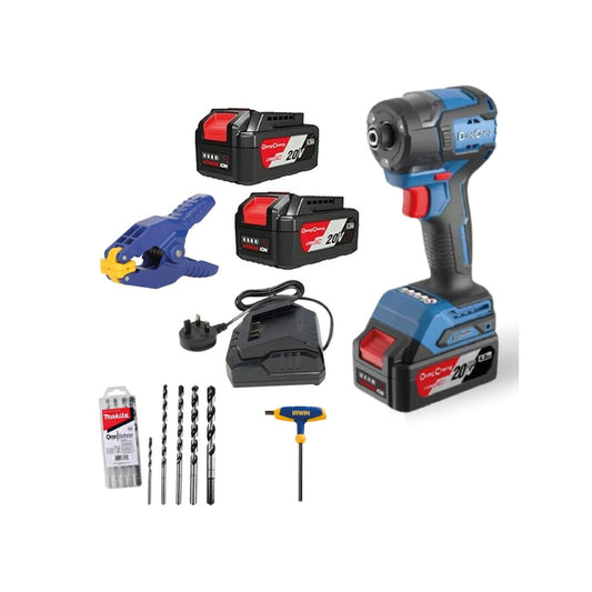 Kit Destornillador Impacto DongCheng DCPL208EM 20V Profesional | 2 Baterías, Estuche, Brocas y Accesorios
