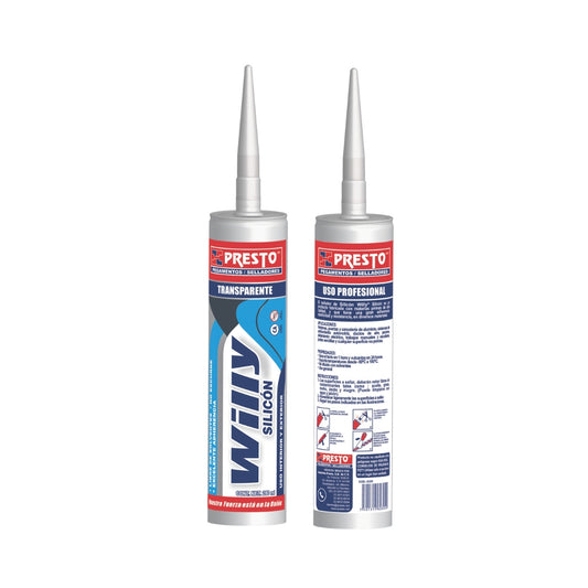 Sellador Silicon Transparente Presto Willy 280ml | Cartucho