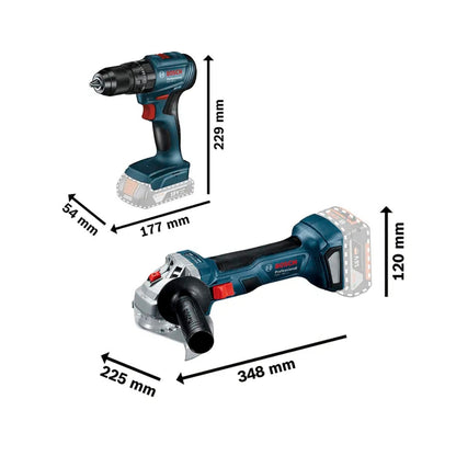 Combo Bosch Taladro GSB 185-LI + Esmeril GWS 180-LI 18V 2B