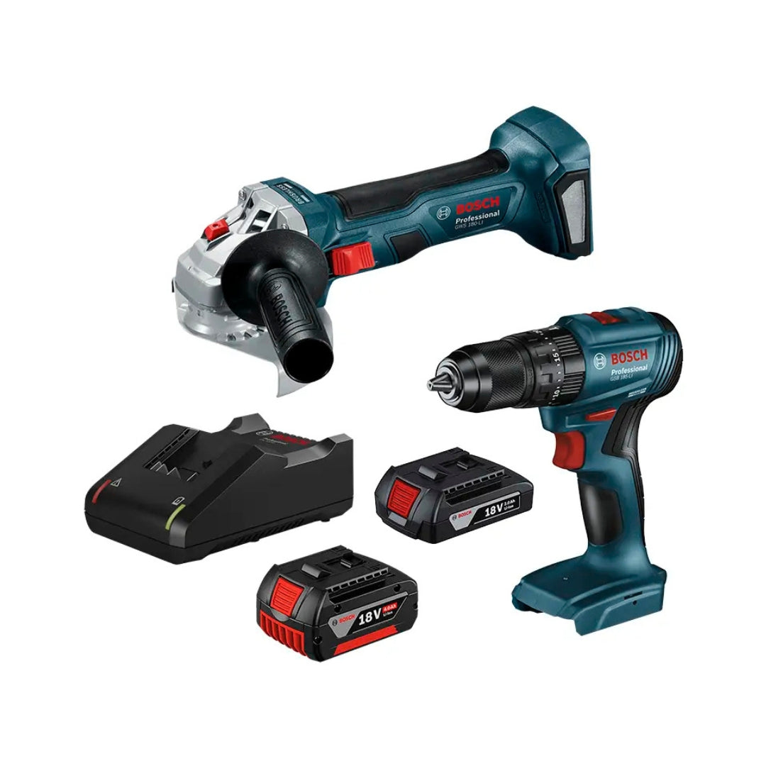 Combo Bosch Taladro GSB 185-LI + Esmeril GWS 180-LI 18V 2B