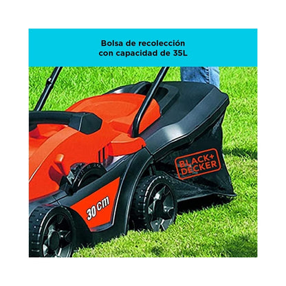 Podadora Eléctrica BLACK+DECKER GR3000-B3 1000W con Bolsa Recolectora de 35L