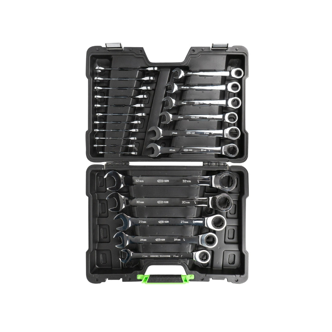 LLAVES COMBINADAS CON TRINQUETE EN MALETÍN JBM 54041 SET DE 22 PIEZAS