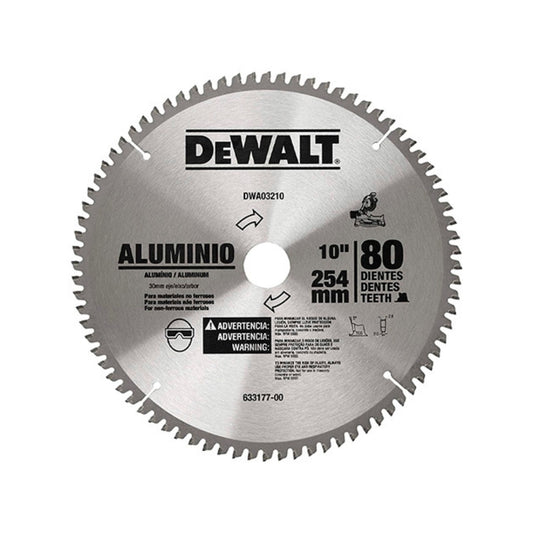 DISCO CON PASTILLA DE CARBURO DEWALT DWA03210 DE 10" Y 80 DPP