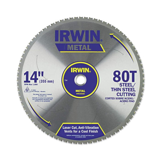 Disco de Sierra Circular para Acero y Metal Irwin 14 pulgadas 80 Dientes | Modelo 4935559-RM
