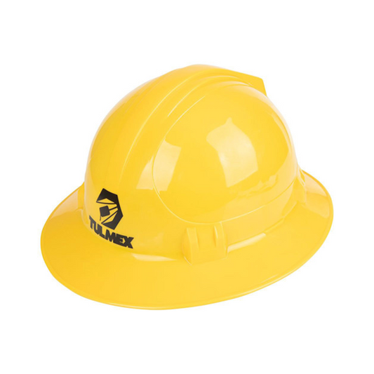 CASCO DE SEGURIDAD DIELECTRICO AMARILLO TULMEX HASTA 30,000 V TIPO ALA ANCHA