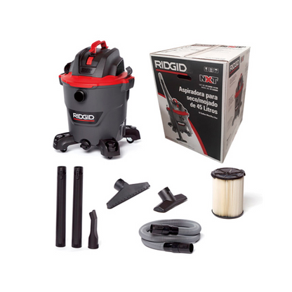 ASPIRADORA RIDGID RT1200M DE 12 GALONES 5HP USO SEMI-INDUSTRIAL
