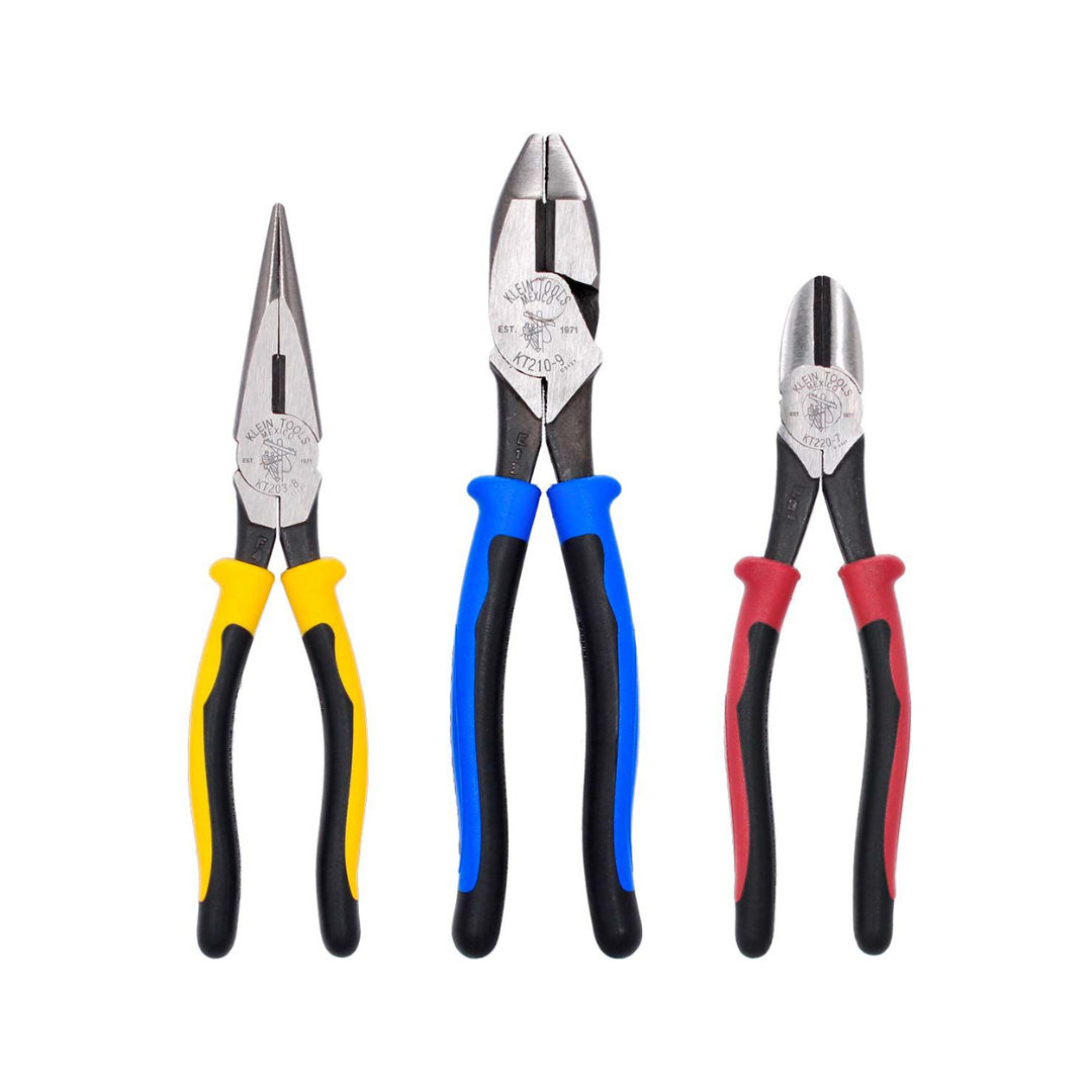 COMBO DE 3 PINZAS PARA ELECTRICISTA PRO KLEIN TOOLS KT210-9, KT203-8 y KT220-7